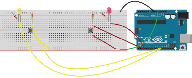 Fritzing a breadboard circuit